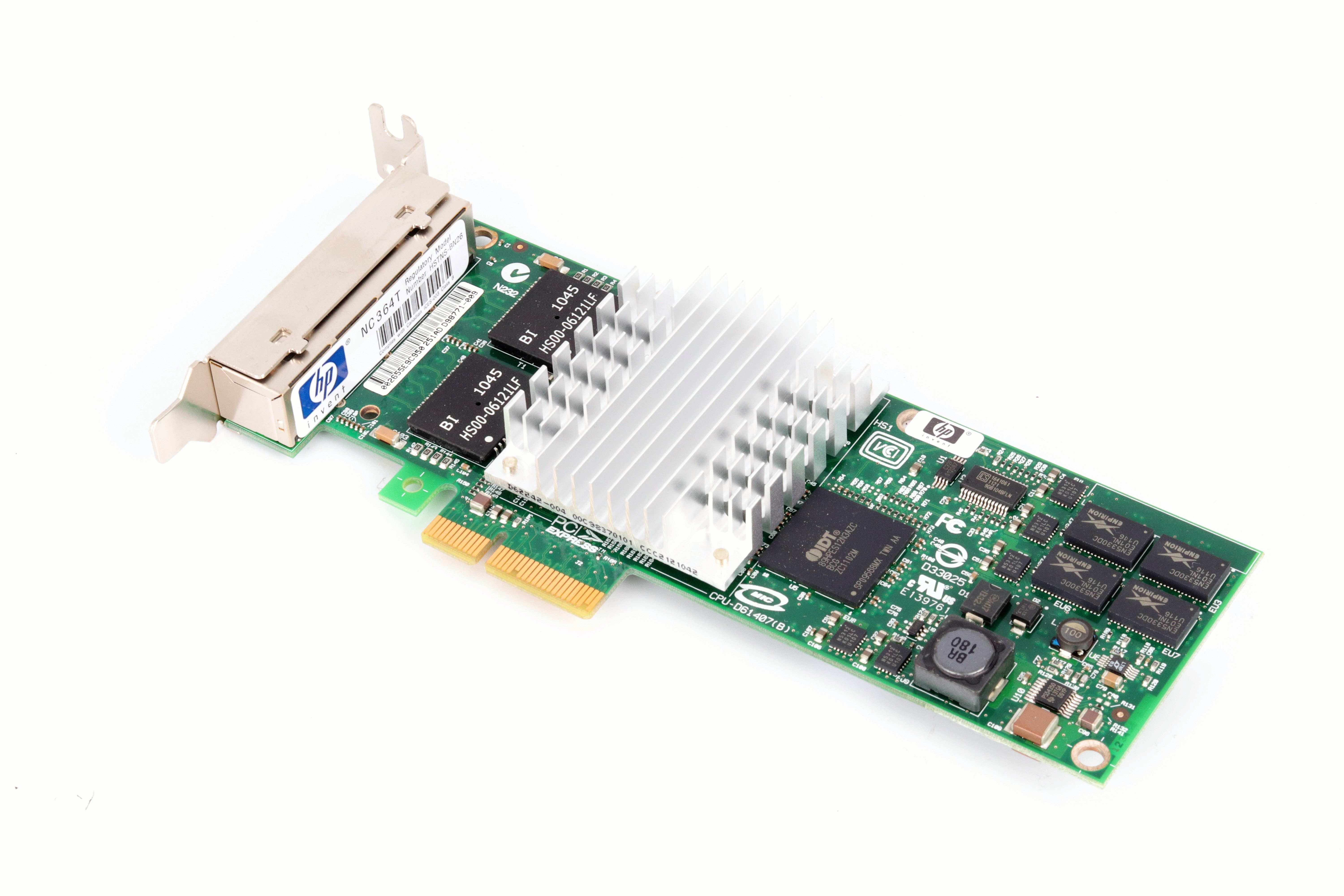 HP NC364T PCI-E QUAD PORT GB-E ETHERNE NIC SERVER ADAPTER