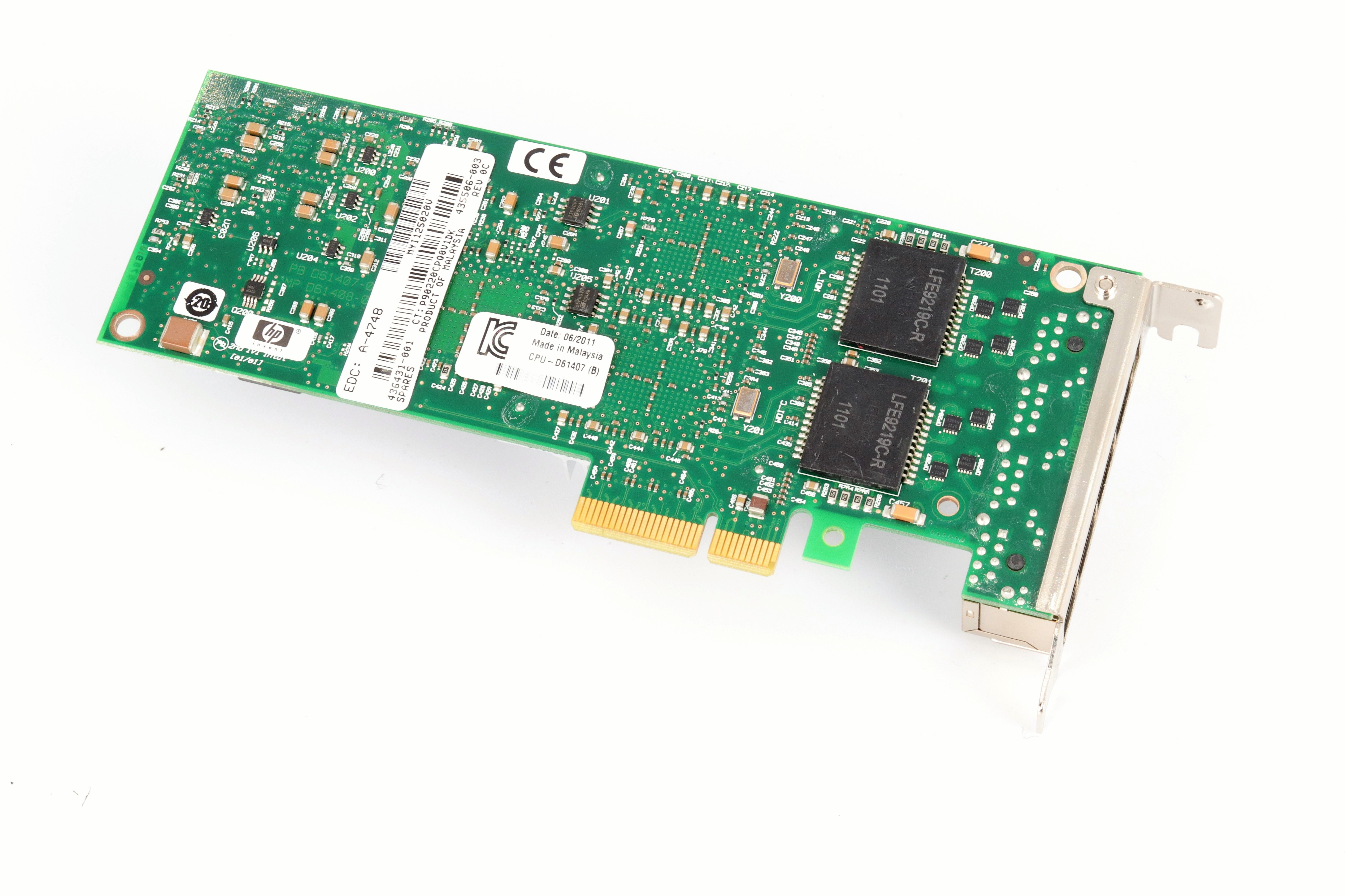 HP NC364T PCI-E QUAD PORT GB-E ETHERNE NIC SERVER ADAPTER